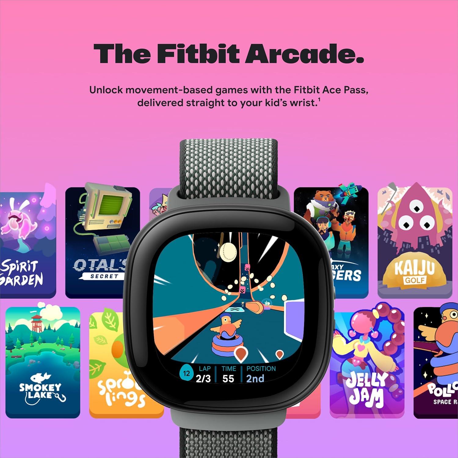 image:imageFitbit Google Ace LTE Kids Smartwatch with Call Message GPS and ActivityBased Games Ace Pass Data Plan Required Spicy MoovinSpicy Moovin