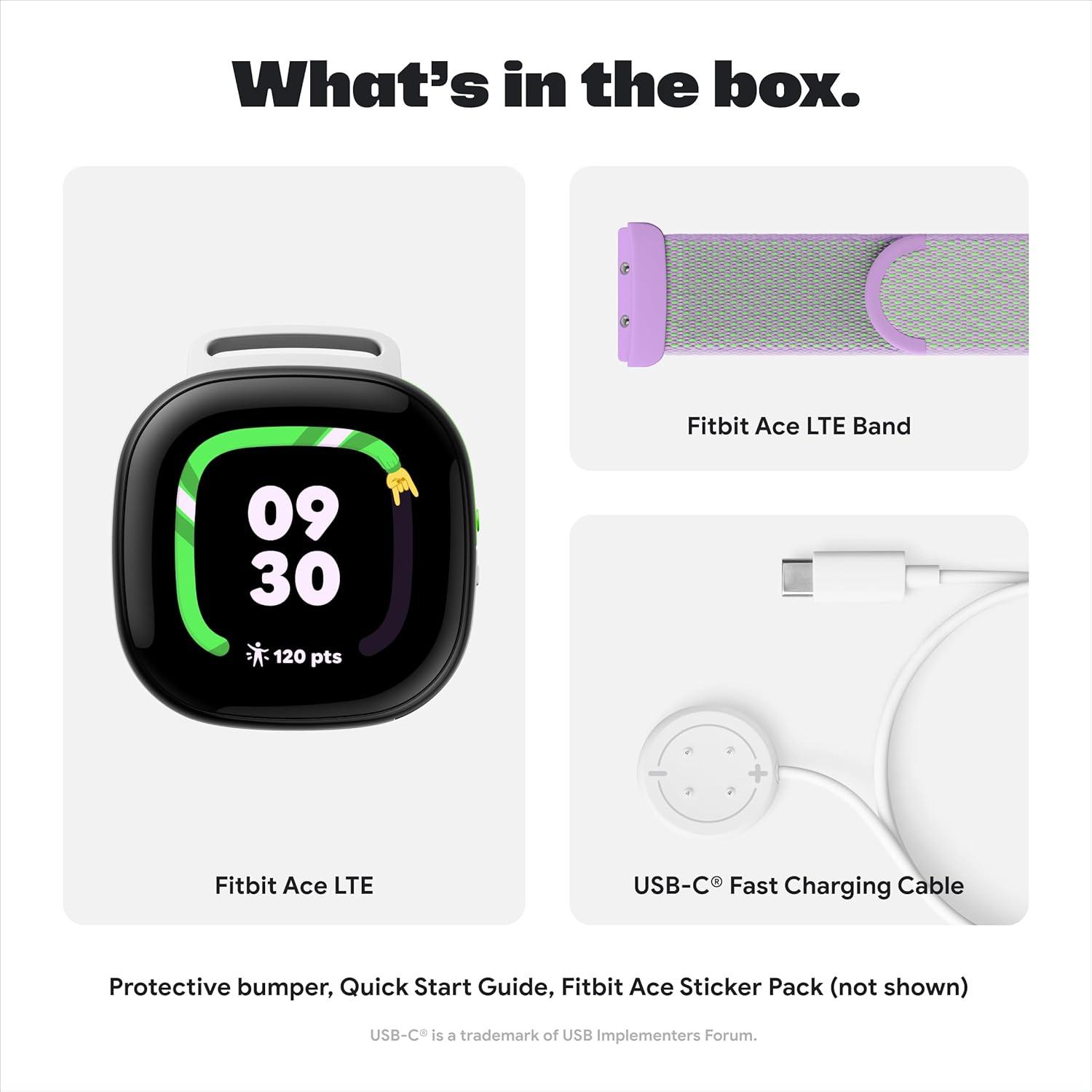 image:imageFitbit Google Ace LTE Kids Smartwatch with Call Message GPS and ActivityBased Games Ace Pass Data Plan Required Spicy MoovinSpicy Moovin
