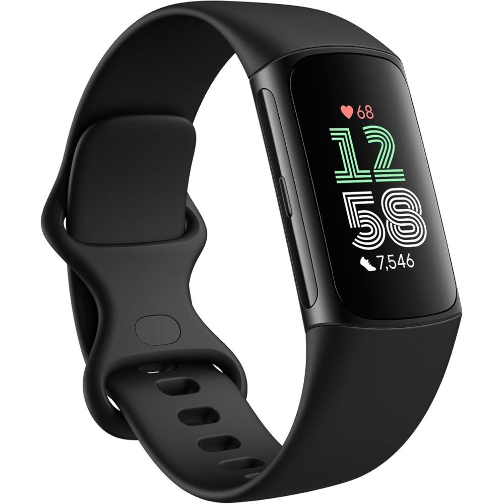 image:imageFitbit Charge 6 Fitness Tracker with Google apps Heart Rate on Exercise Equipment 6Months Premium Membership Included GPS Health Tools and More GoldCoral One Size S amp L Bands IncludedBlack Case w Black Band
