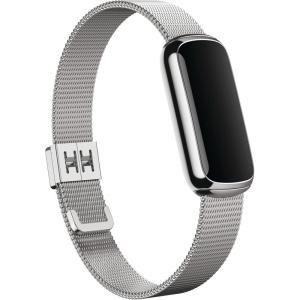 Fitbit Luxe Platinum Stainless Steel Mesh Accessory Band, Official Fitbit Product, One Size