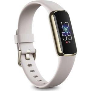 Fitbit Luxe-Fitness and Wellness-Tracker with Stress Management, Sleep-Tracking and 24/7 Heart Rate, One Size S L Bands Included, Lunar White/Soft Gold Stainless Steel, 1 Count(Lunar White/Soft Gold Stainless Steel)