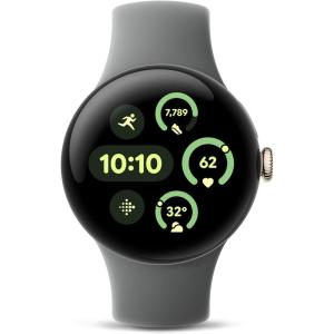 Google Pixel Watch 3 (41mm) 2024 Model – Android Smartwatch, Heart Rate Tracking, Fitbit Advanced Running, Fitness Insights, 24-Hour Battery – Matte Black Aluminum Case – Obsidian Band – Wi-Fi(Champagne Gold Aluminum Case – Hazel Band)