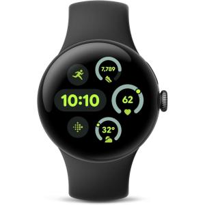 Google Pixel Watch 3 (41mm) 2024 Model – Android Smartwatch, Heart Rate Tracking, Fitbit Advanced Running, Fitness Insights, 24-Hour Battery – Matte Black Aluminum Case – Obsidian Band – Wi-Fi(Matte Black Aluminum Case – Obsidian Band)