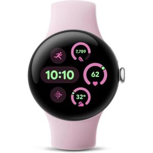 Google Pixel Watch 3 (41mm) 2024 Model – Android Smartwatch, Heart Rate Tracking, Fitbit Advanced Running, Fitness Insights, 24-Hour Battery – Matte Black Aluminum Case – Obsidian Band – Wi-Fi(Polished Silver Aluminum Case – Rose Quartz Band)