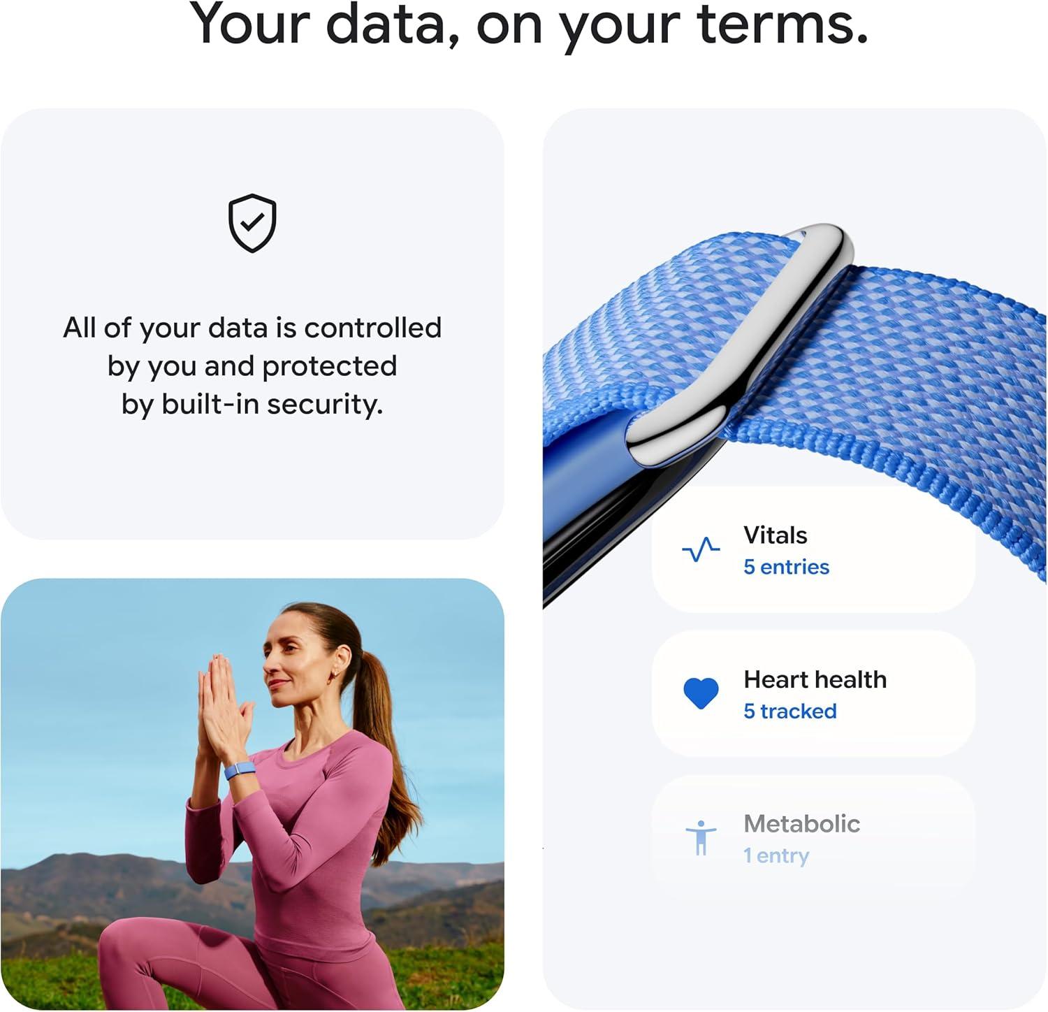 image:imageGoogle Fitbit Air Screenless Activity Tracker with Fitness Heart Rate and Sleep Tracking Personalized AIPowered Coaching Up to 7 Days Battery Life Works with iOS and Android BerryBerry